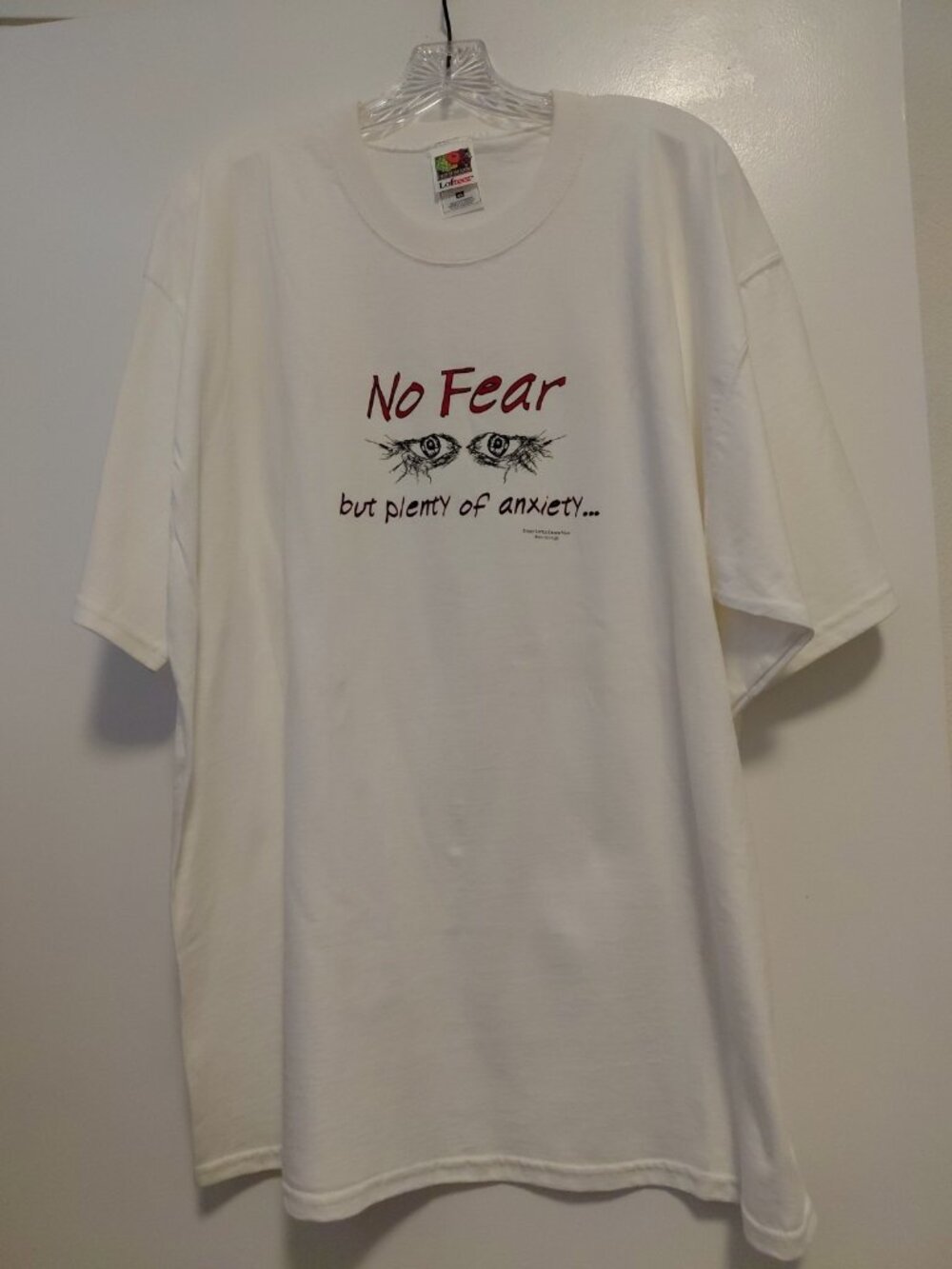 Vintage NO FEAR but plenty of anxiety 1990s Size XL White